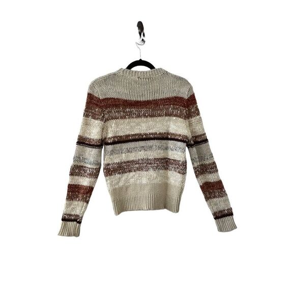 Vintage Mariea Kim Pullover Striped Knitted Sweater Cream Women’s Size Small - Picture 4 of 5